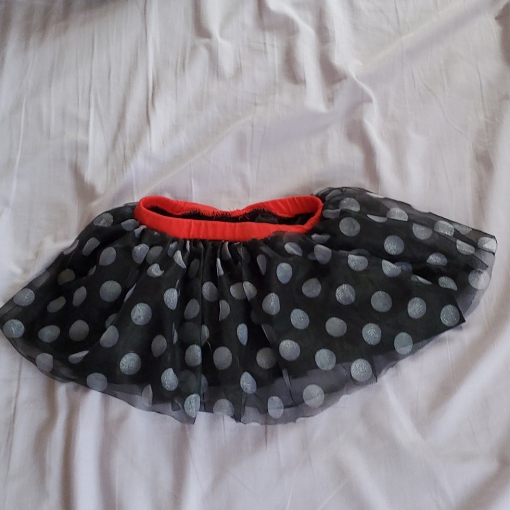 🐁2T Disney Minnie Mouse polka dot tutu tulle skir